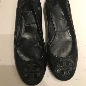 Black Patent Tory Burch Reva Flats Sz 11